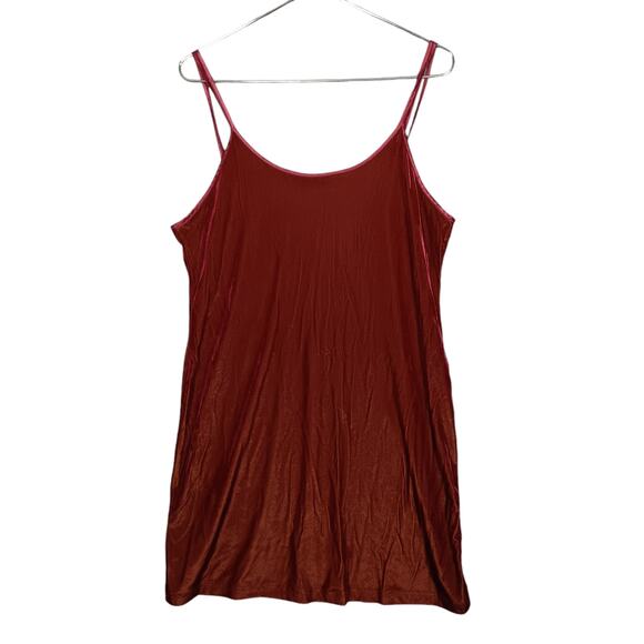 Vintage Gilligan & O'malley Nightgown XL Velour Soft Rusty Orange Sleeveless - Picture 1 of 9